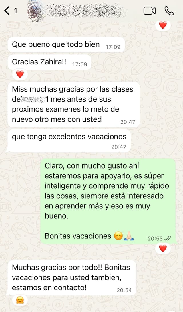 «Muchas gracias por las clases, antes de sus próximos exámenes lo meto de nuevo con usted.»