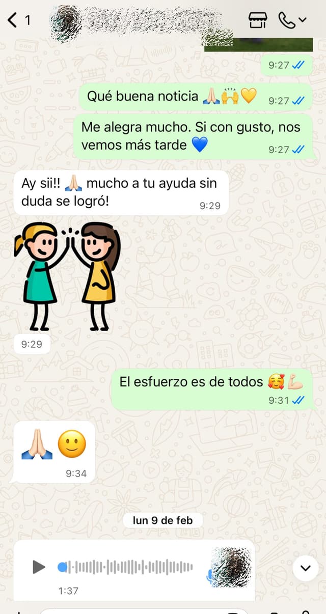 «Mucho a tu ayuda, sin duda se logró!»